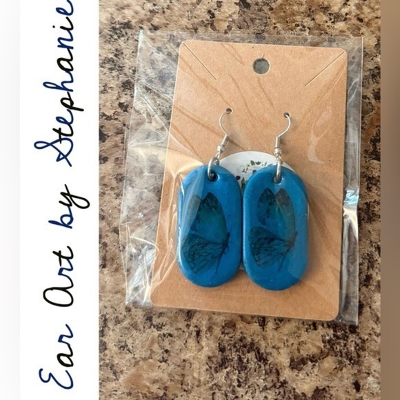 Ear Art by Stephanie Jewelry - 3/$20 Hand Made Ear Art by Stephanie Blue Butterfly Earrings